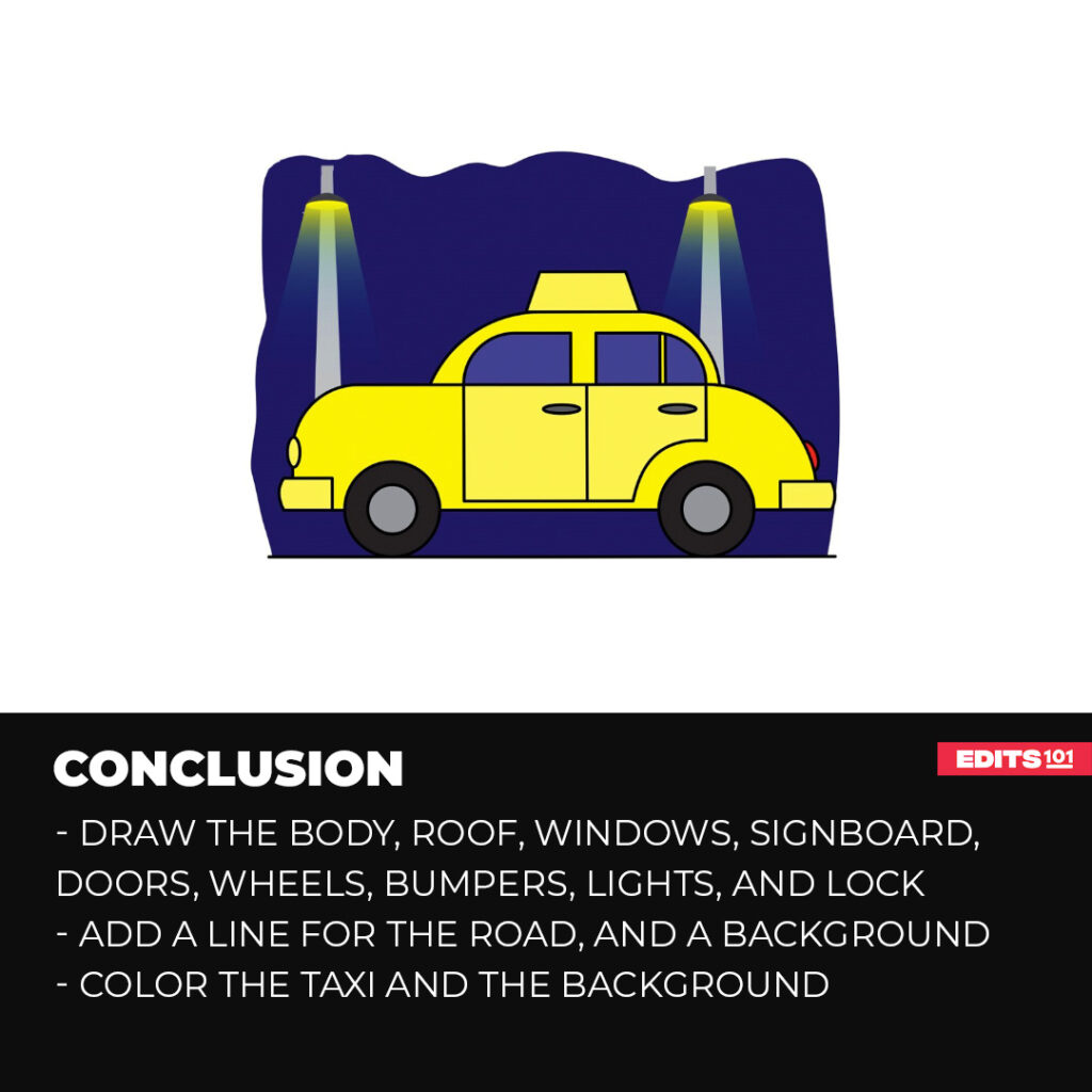 Conclusion Image on How to Draw a Taxi