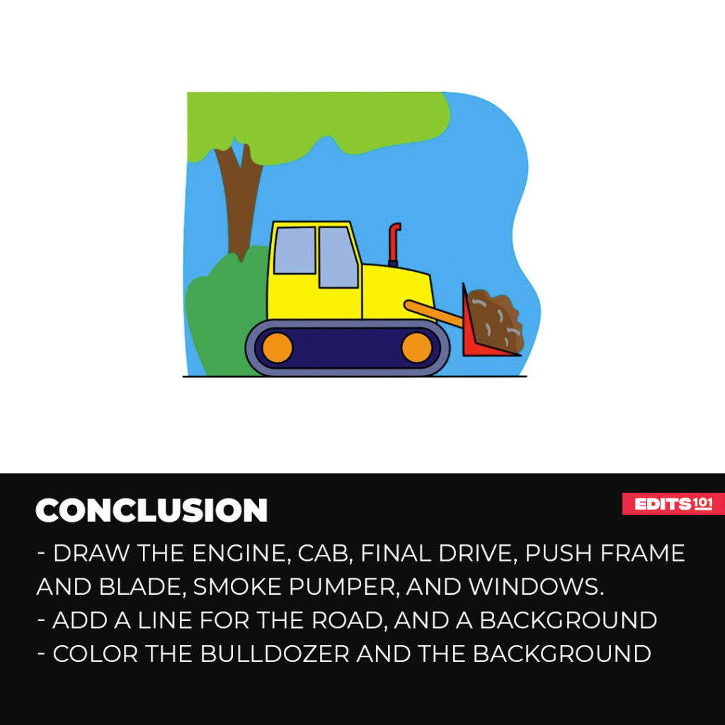 Conclusion image on How to Draw a Bulldozer