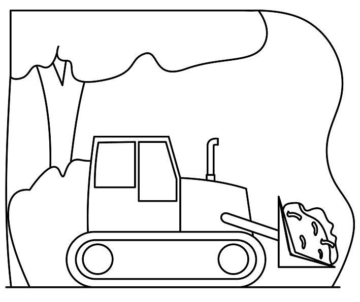 Step 8: Add a Background to the basic drawing of the Bulldozer