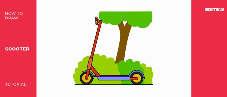 How to Draw a Scooter – Easy Drawing Tutorial