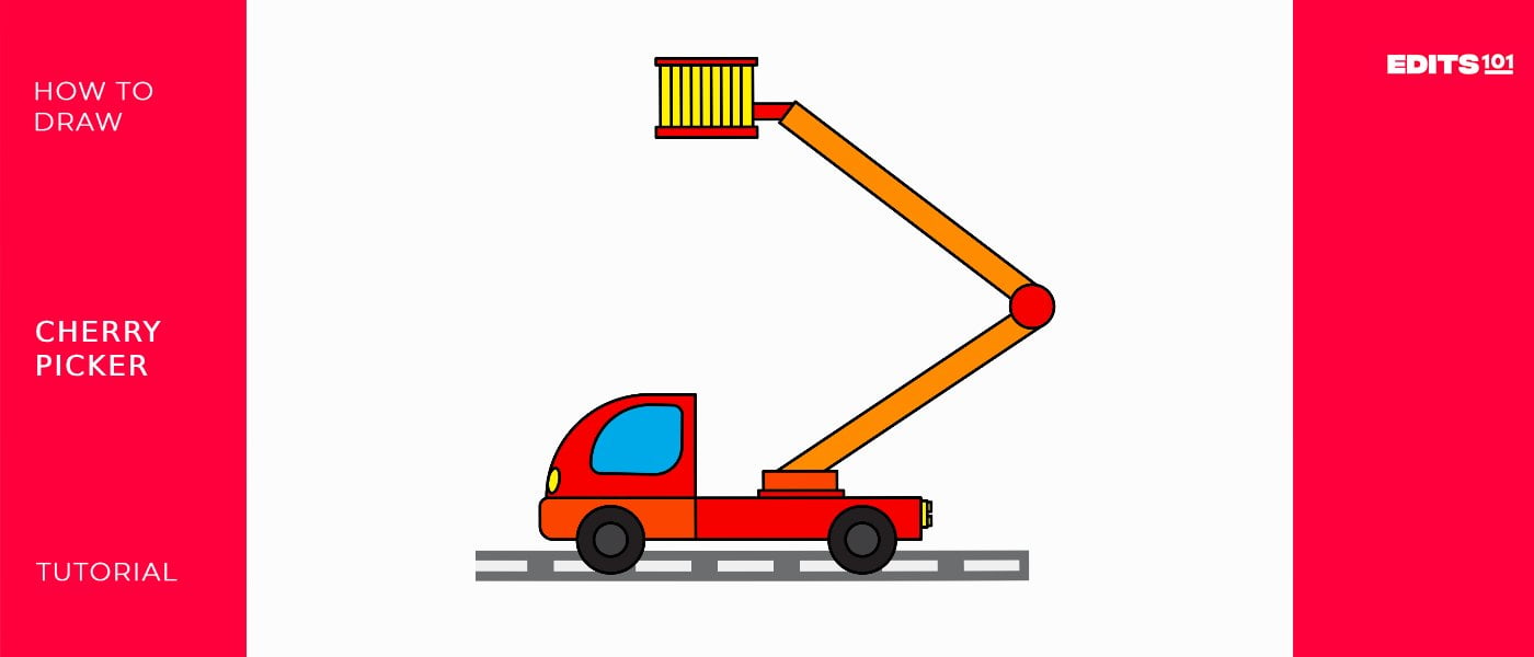 how to draw a cherry picker