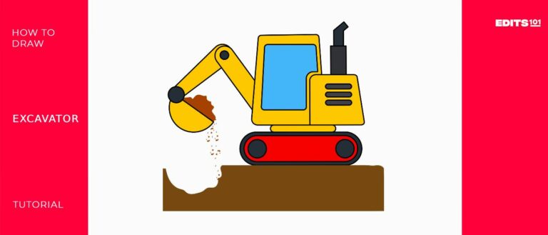 How to Draw an Excavator | for Kids in Simple Steps