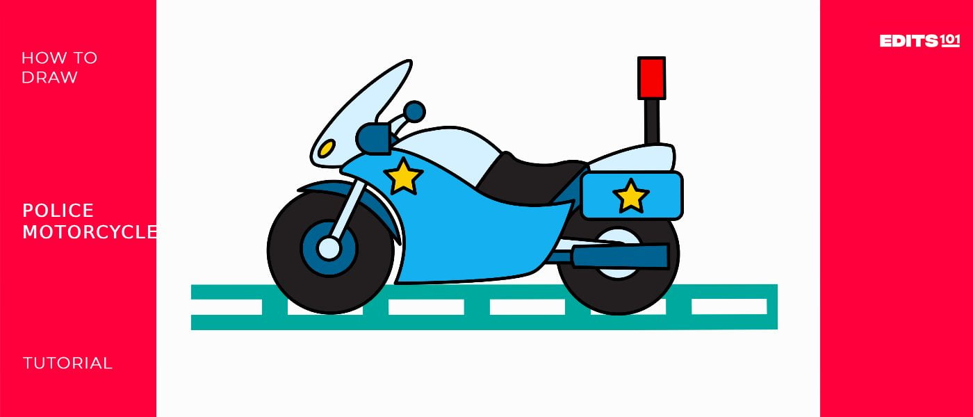 how to draw a police motorcycle