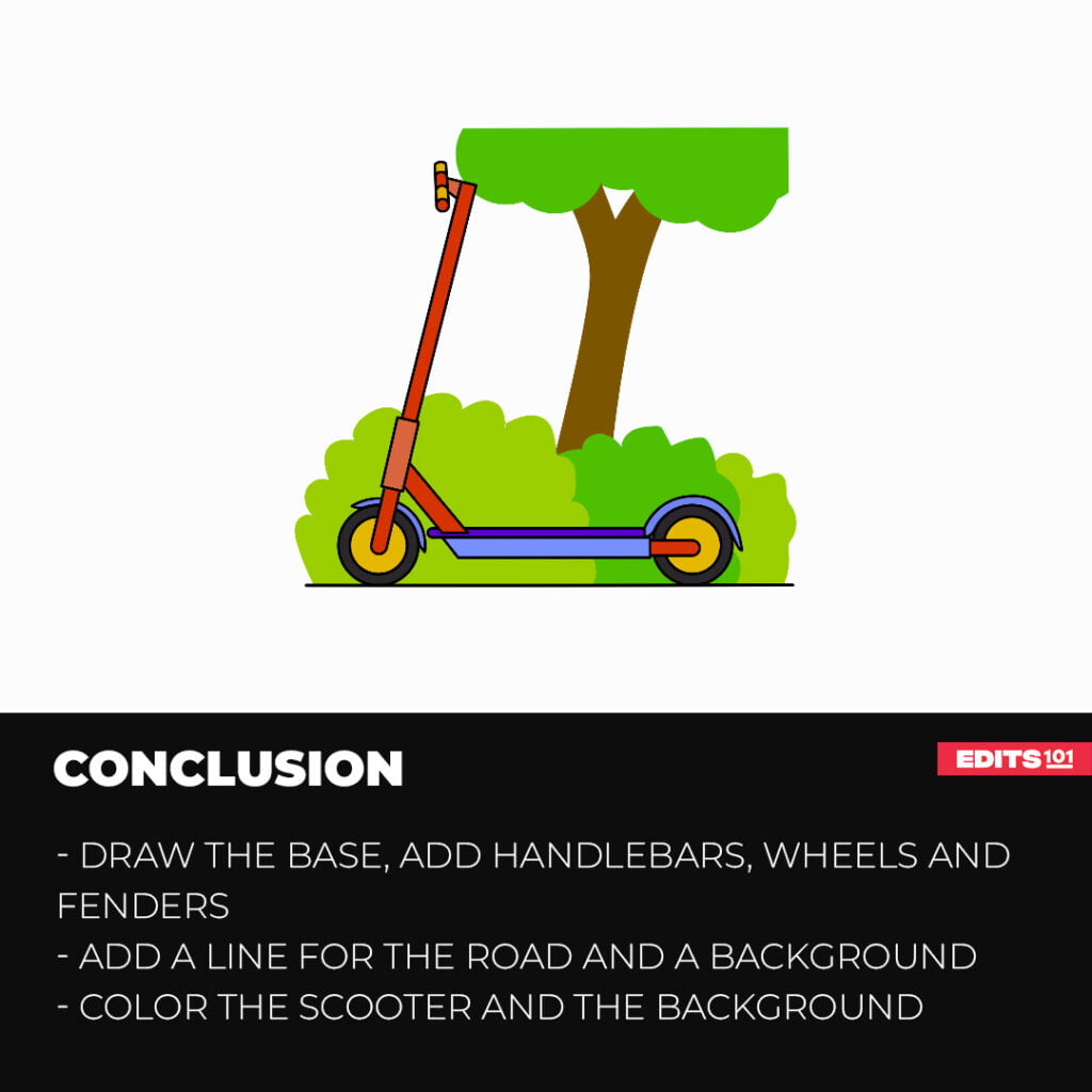 how to draw a scooter
