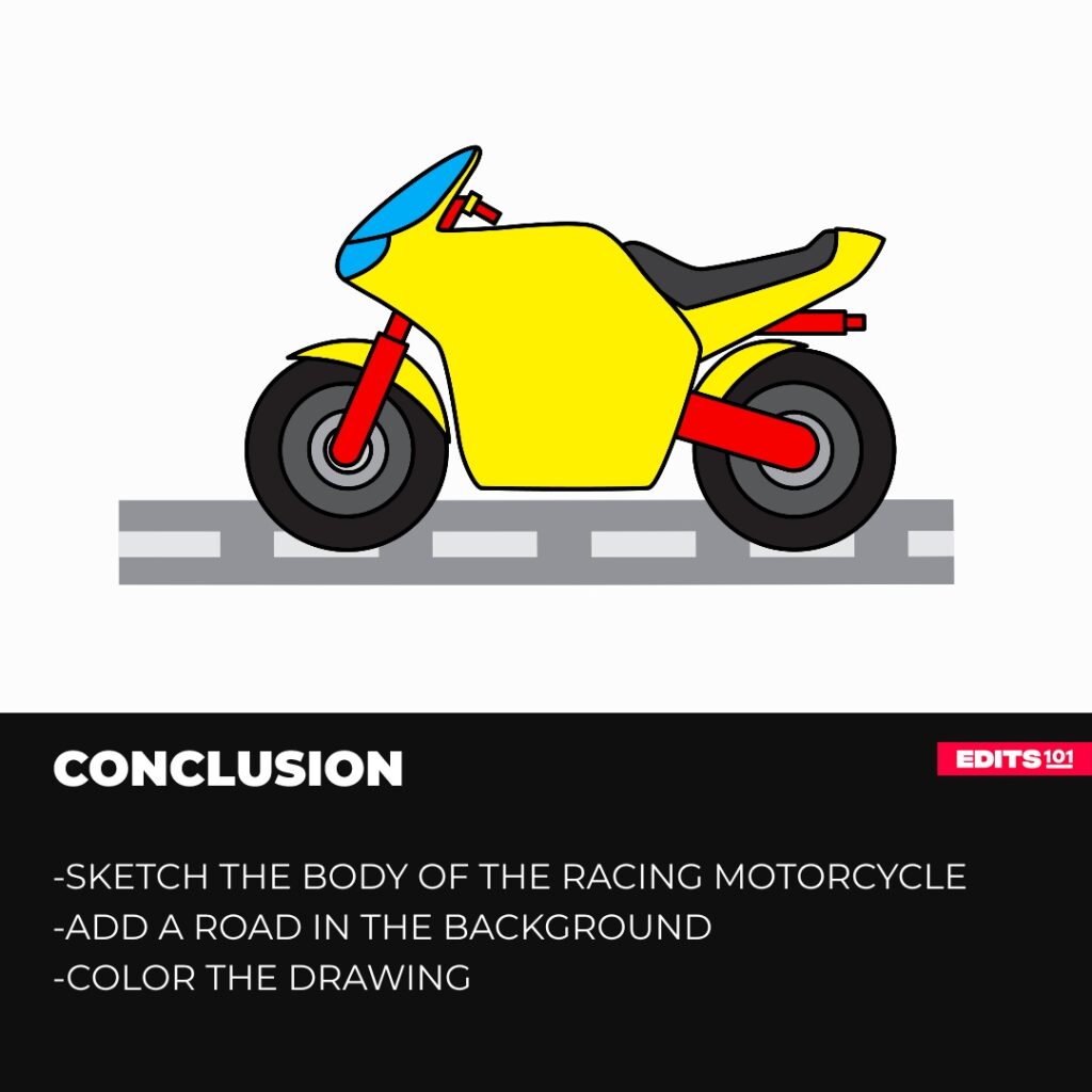 How to draw a racing motorcycle 