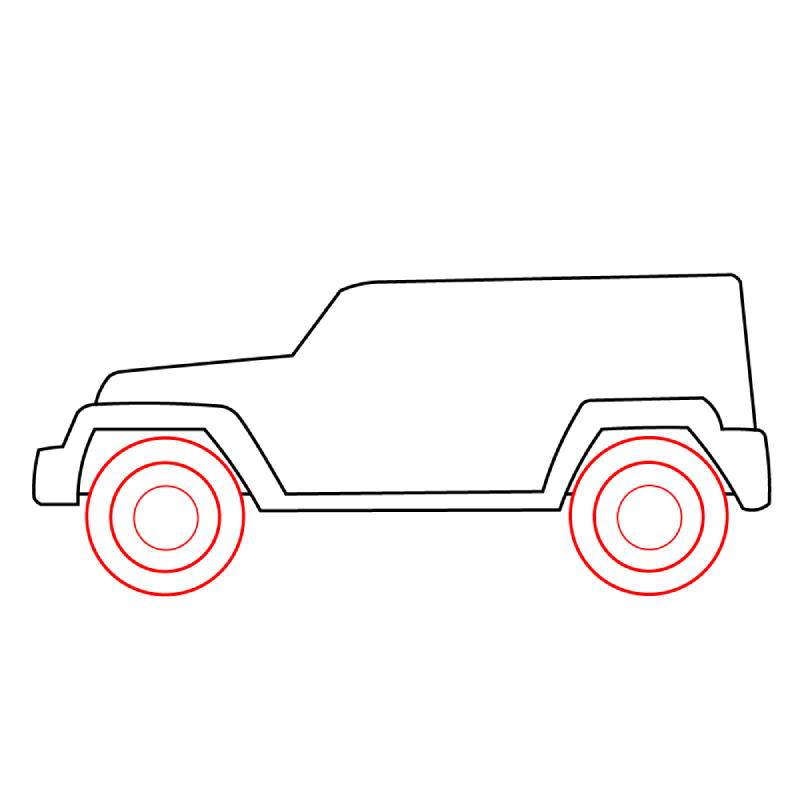 how to draw a 4 x 4 vehicle
