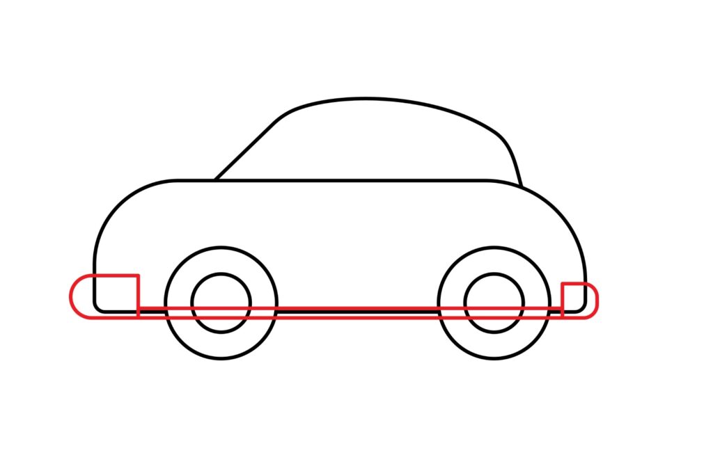 Add the bumpers to your car drawing