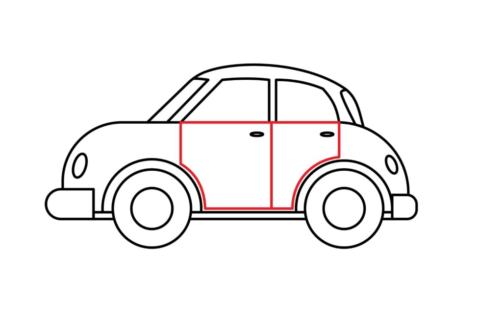 Add the doors to your car drawing