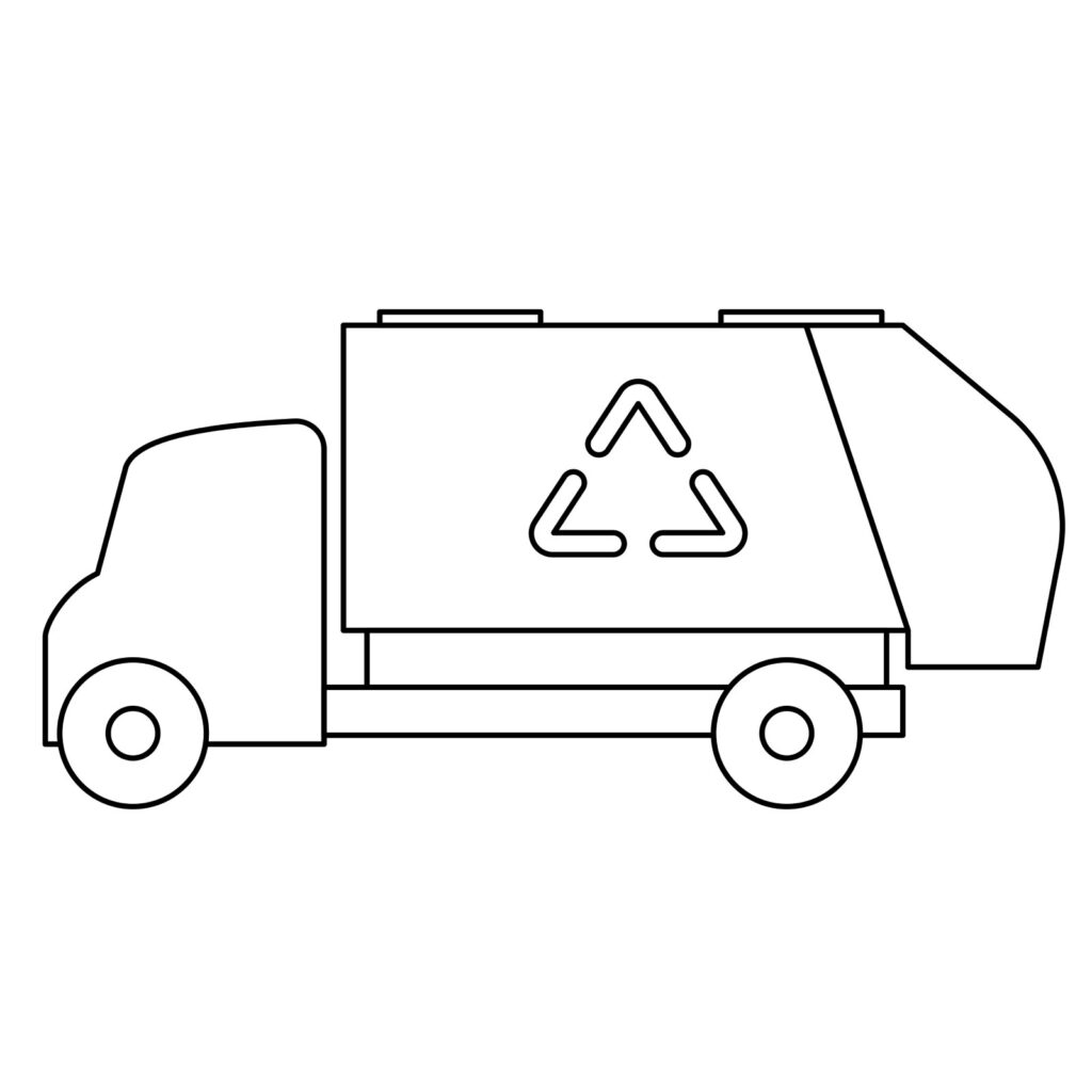 how to draw a garbage truck