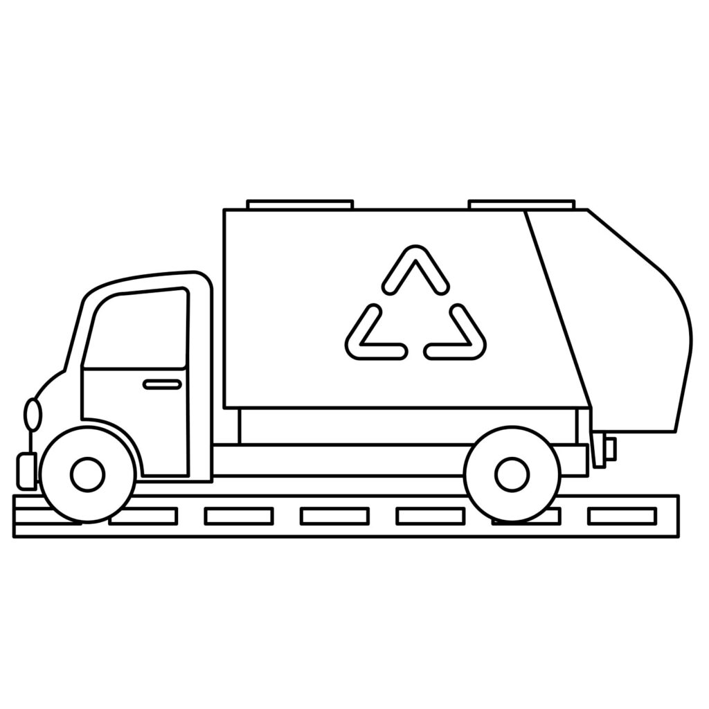 how to draw a garbage truck