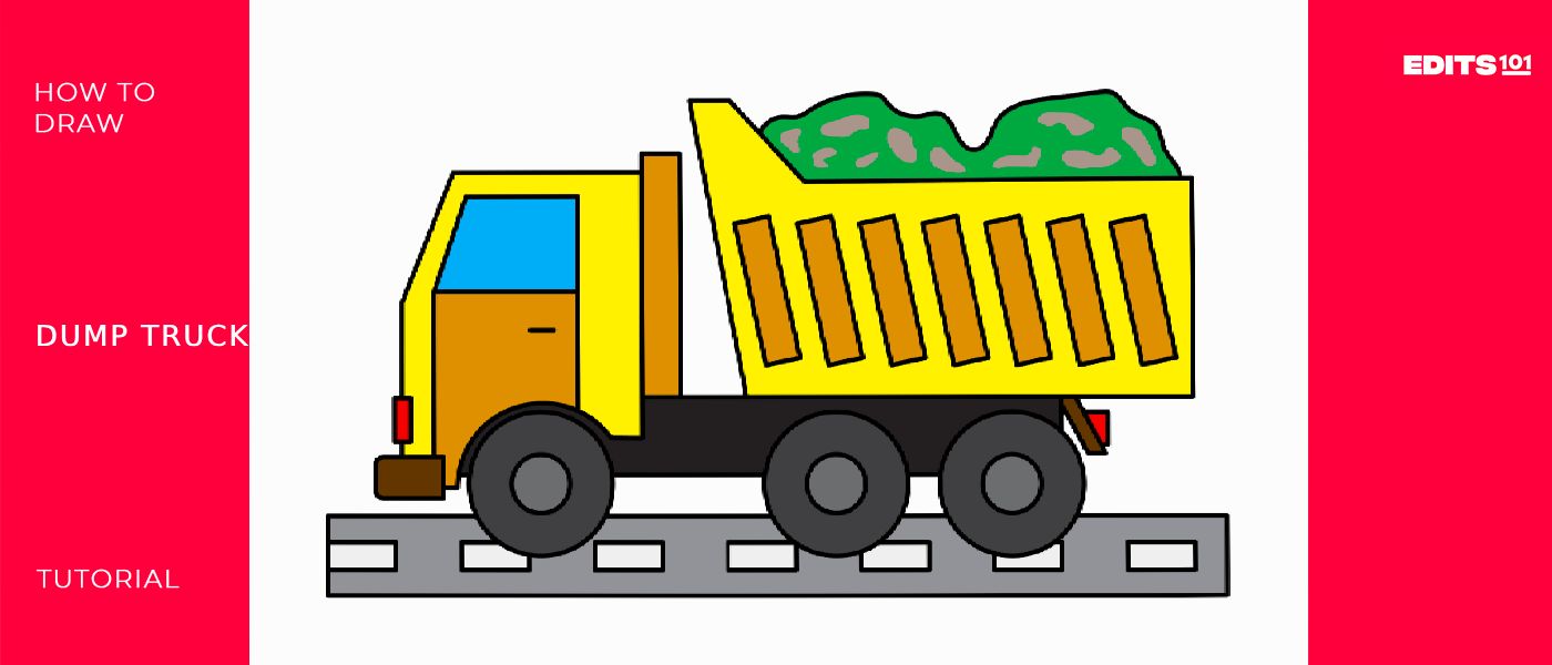 how to draw a dump truck
