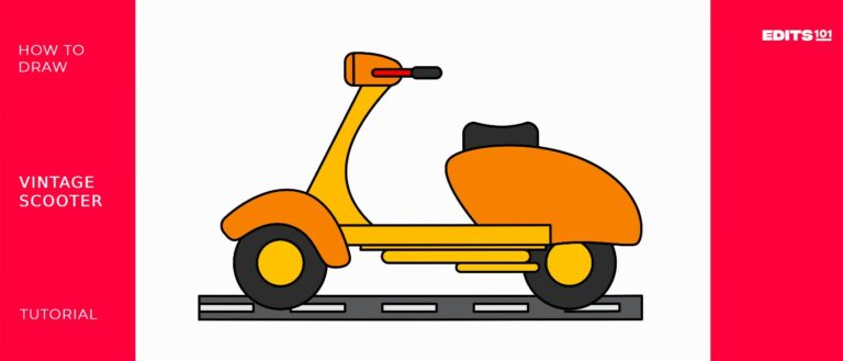 How to Draw a Vintage Scooter | 11 Simple Steps