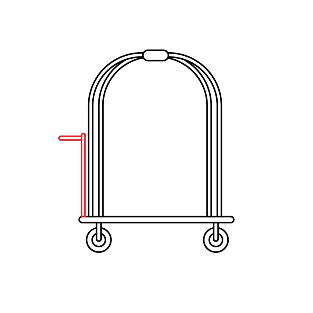 how to draw a luggage cart