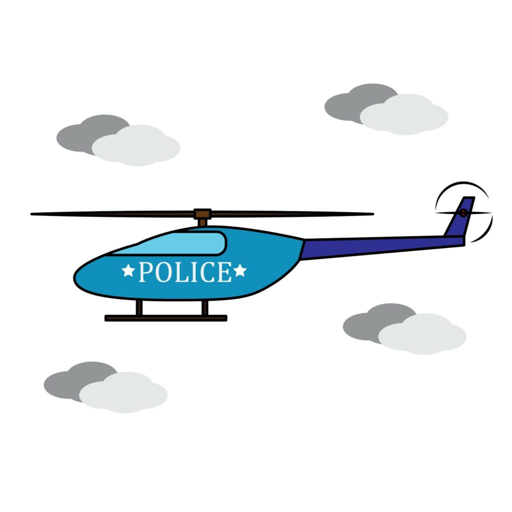 how to draw a police helicopter