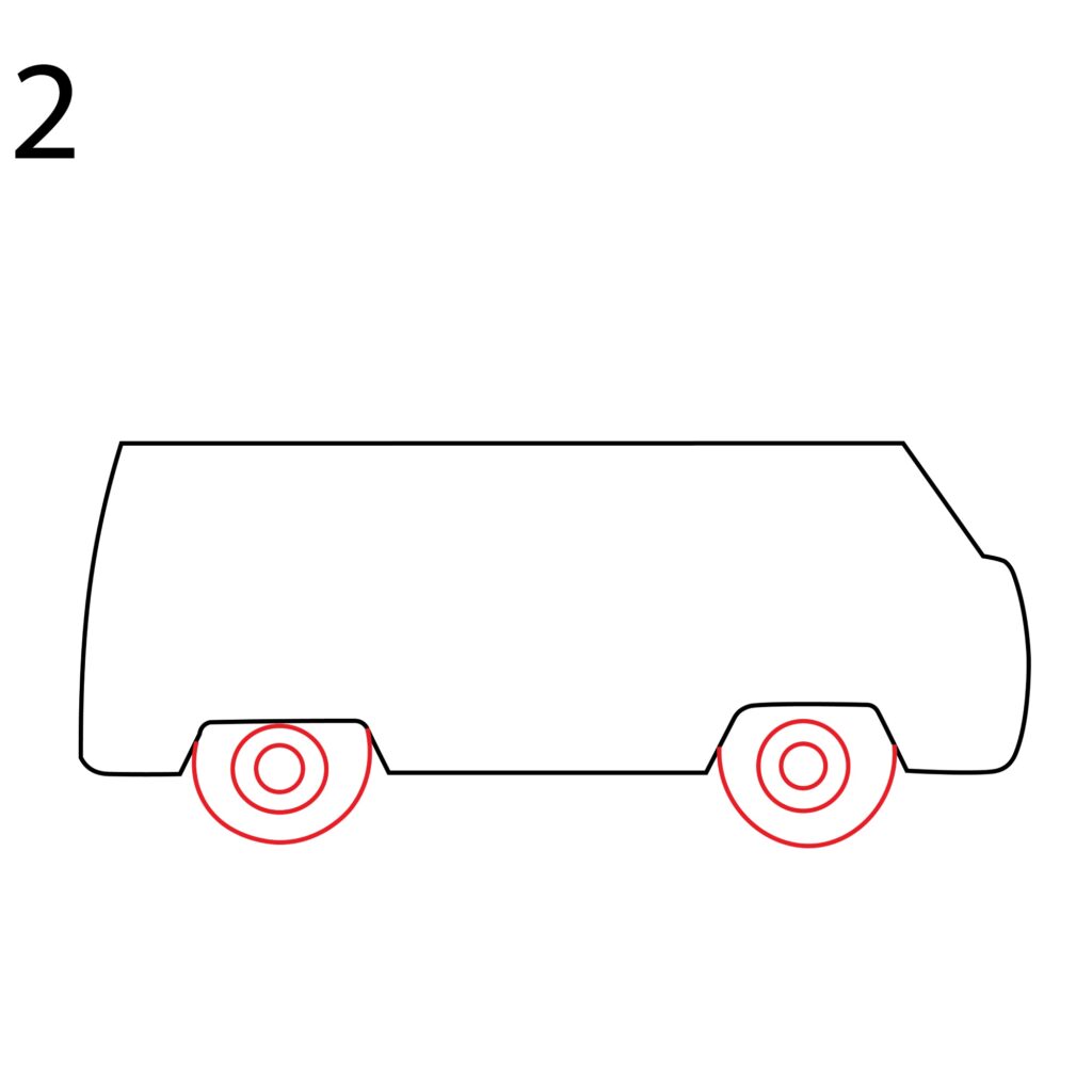 how to draw a vintage camper van
