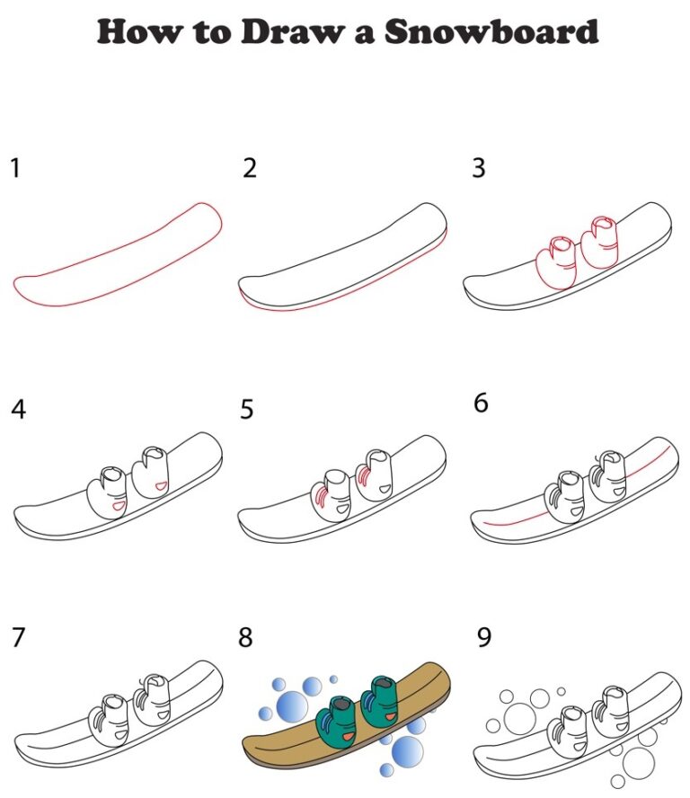 How to Draw a Snowboard StepByStep Guide