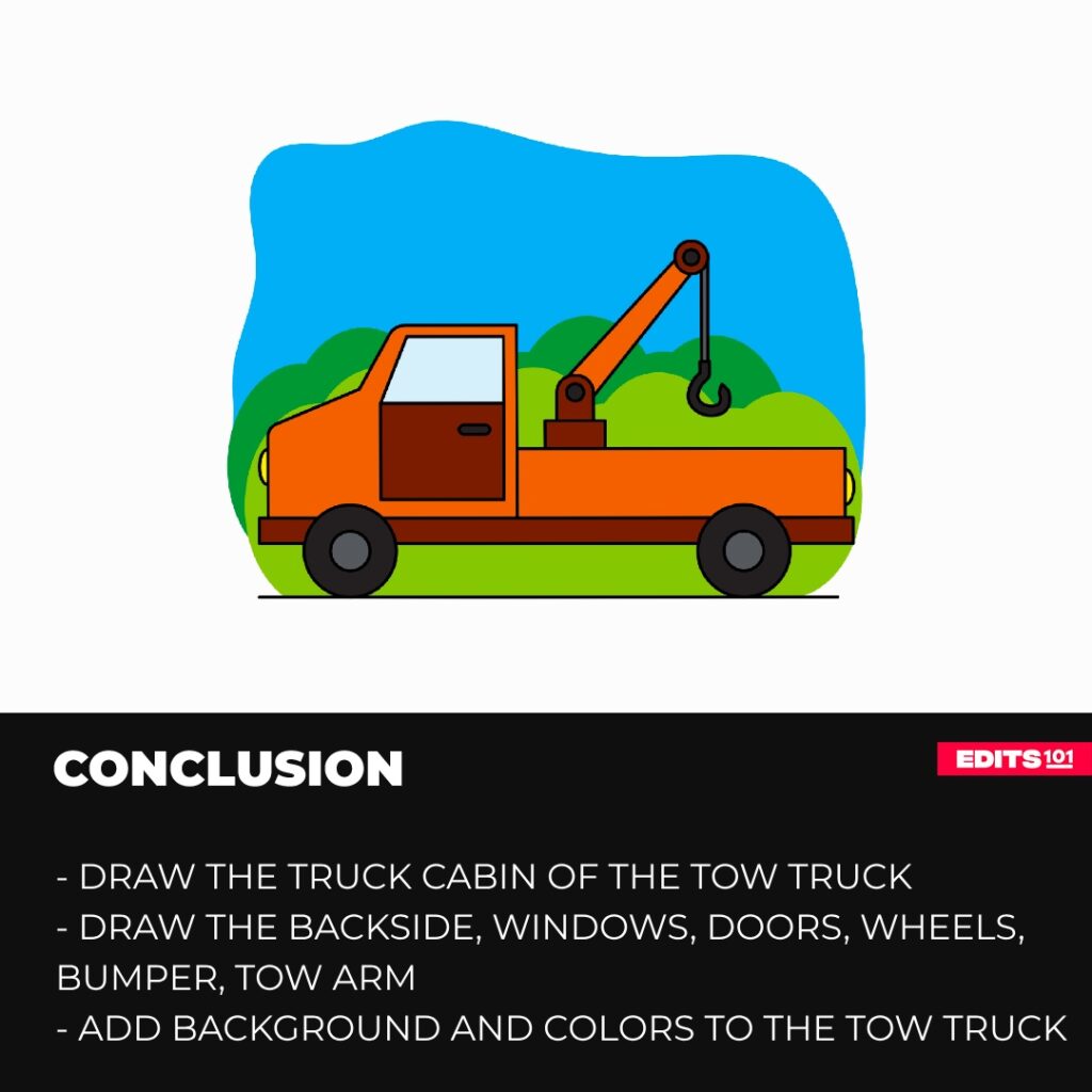 How to draw a tow truck