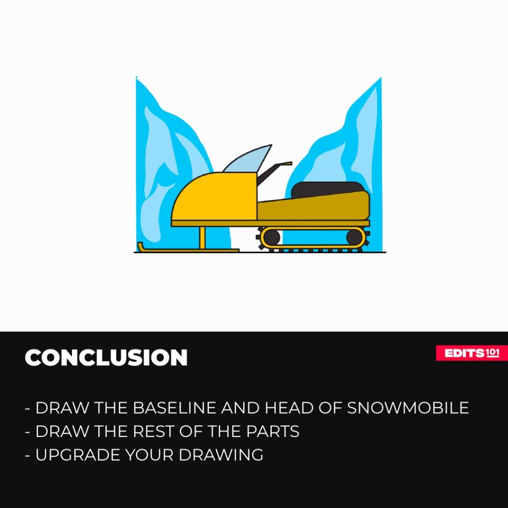 How to draw snowmobile