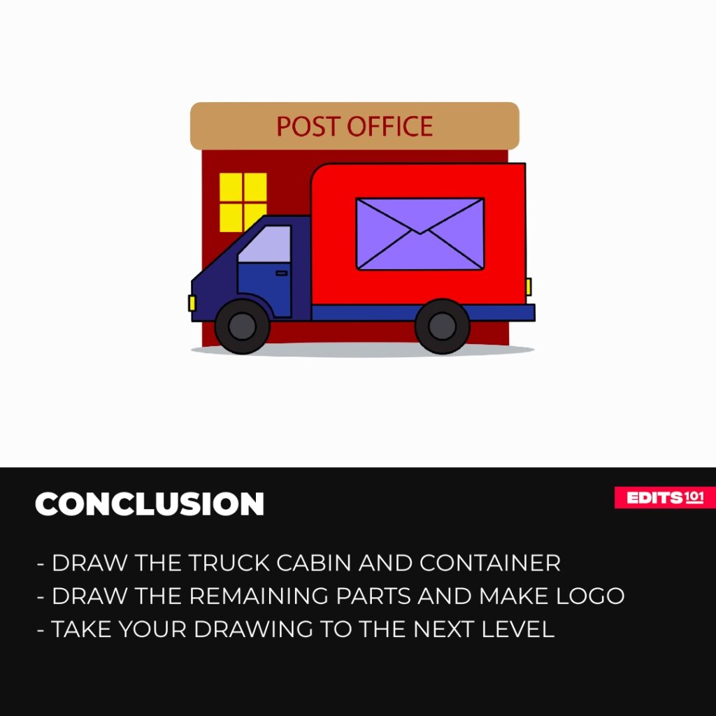 How to draw a mail truck