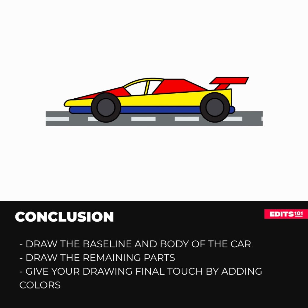 How to draw racing car