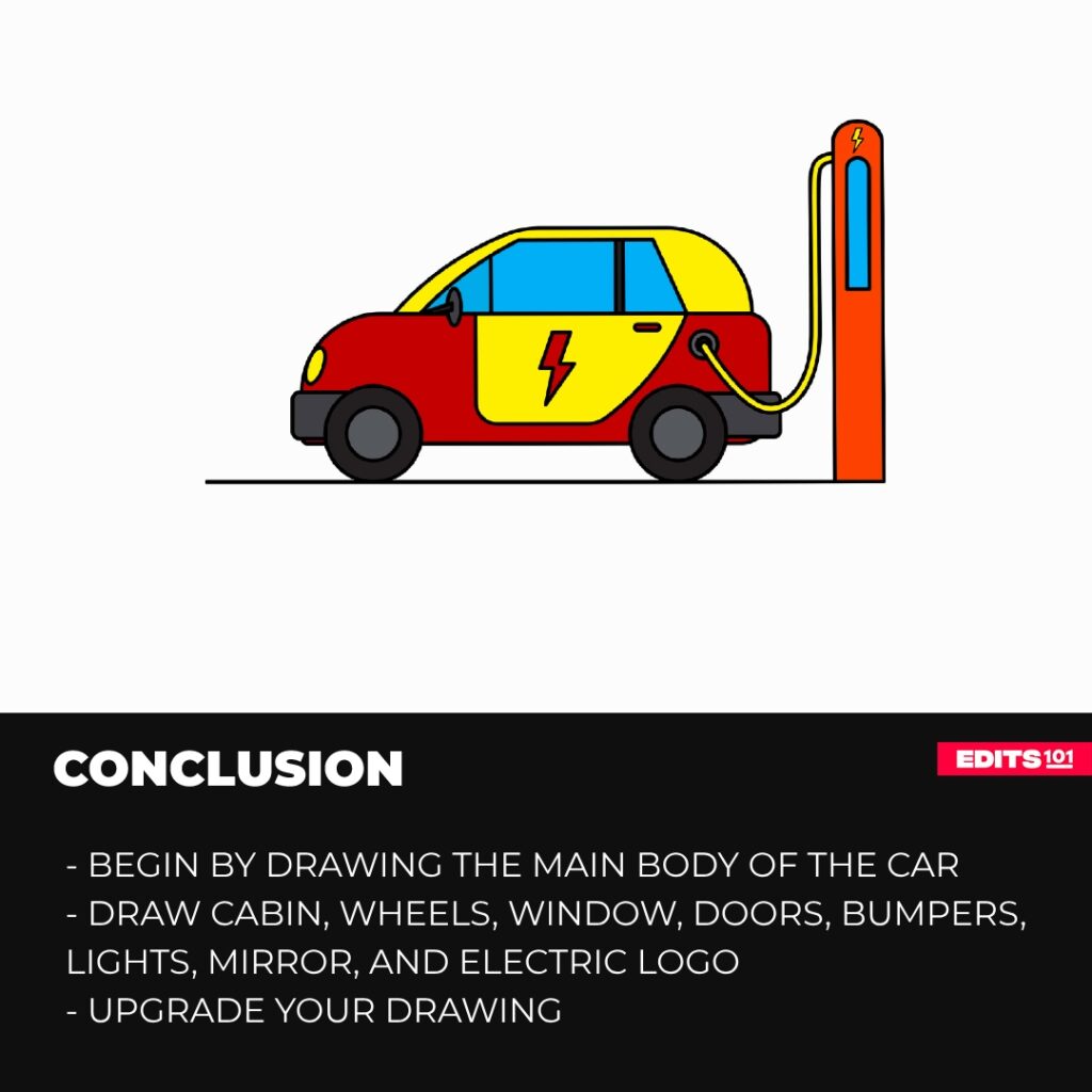 How to draw an electric car