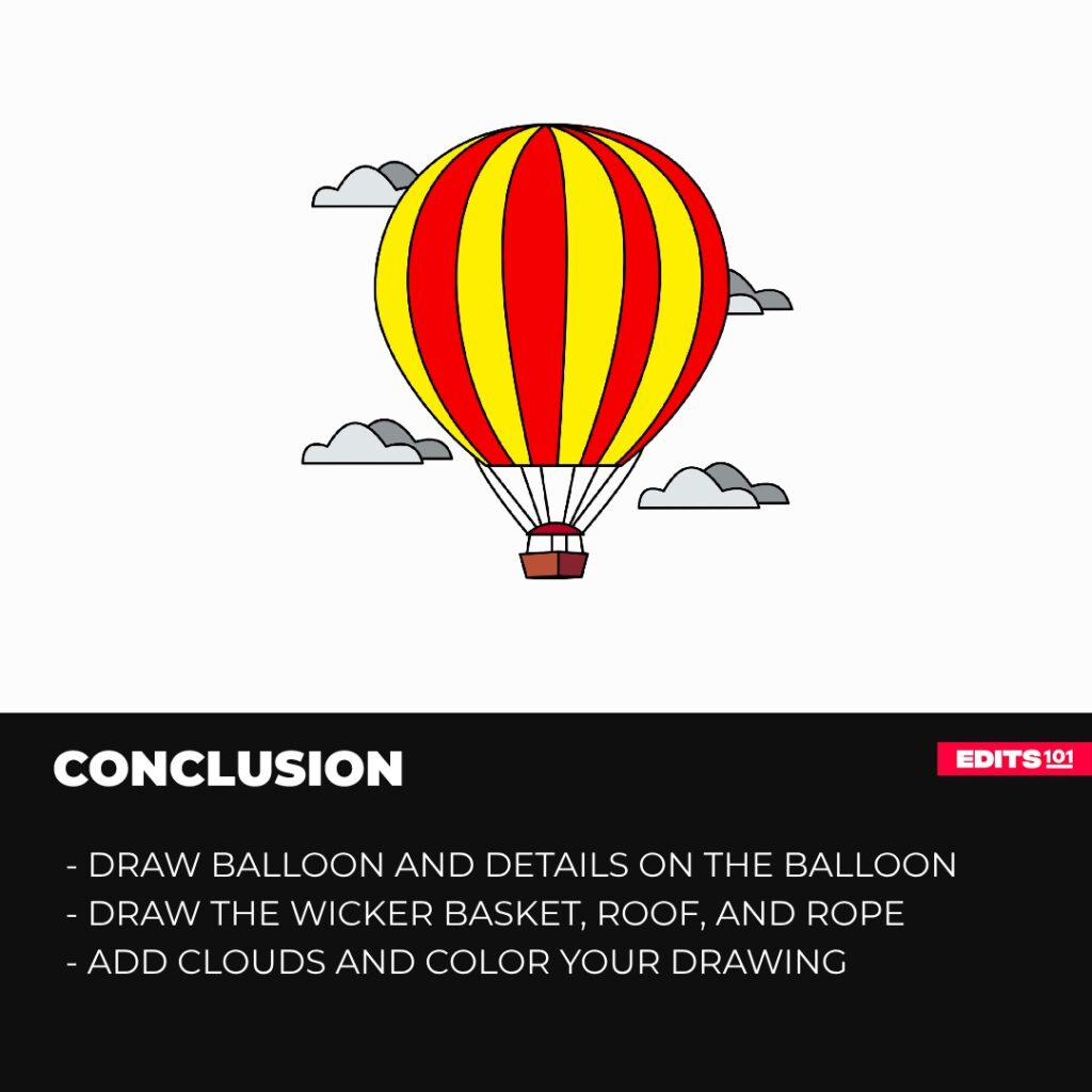 How to draw a hot air balloon