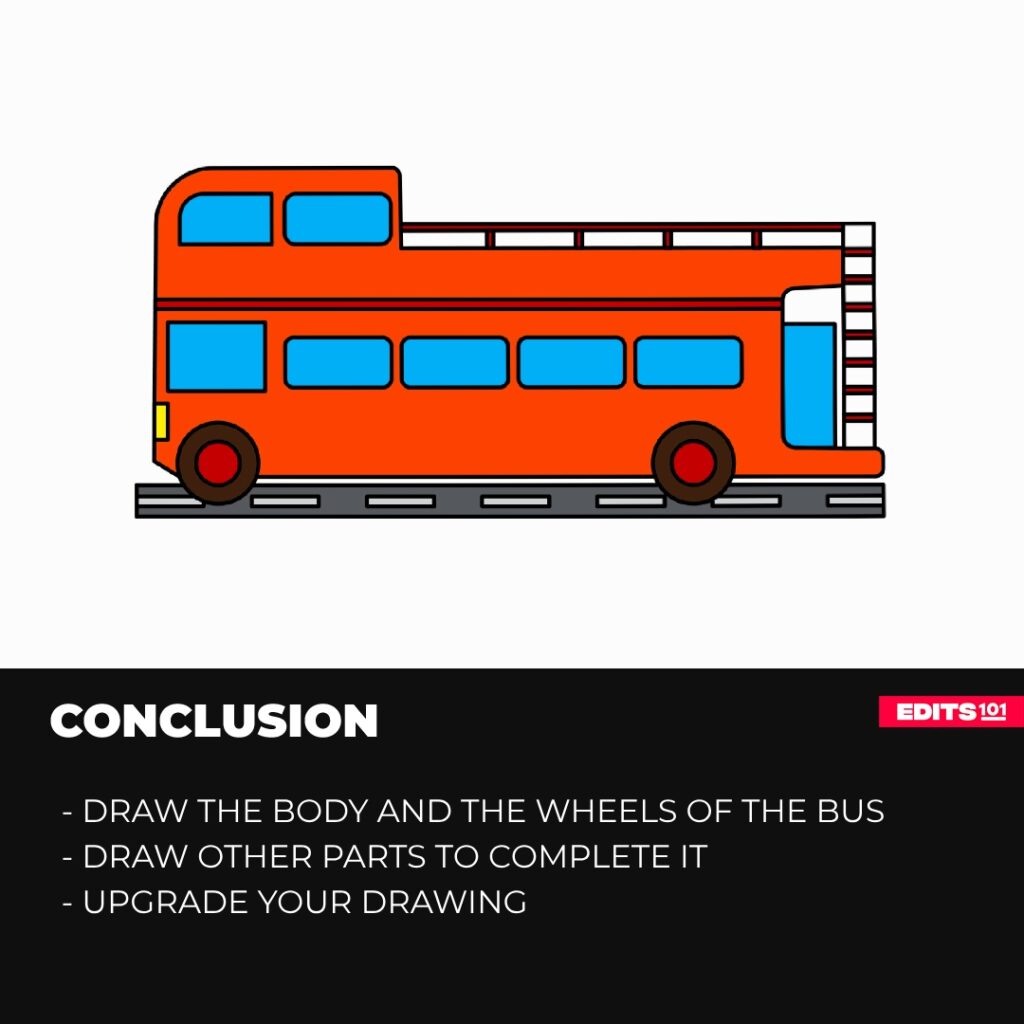 How to draw a sightseeing bus