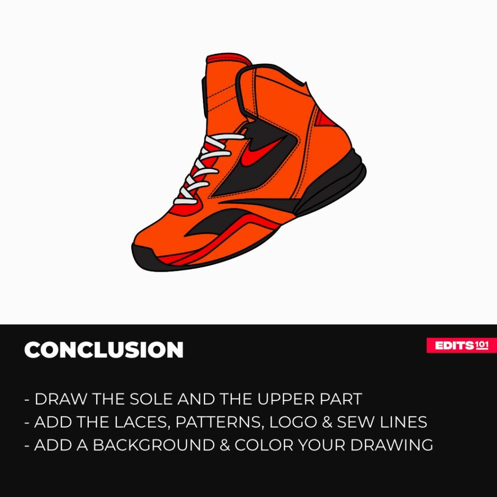 how to draw a basketball shoe