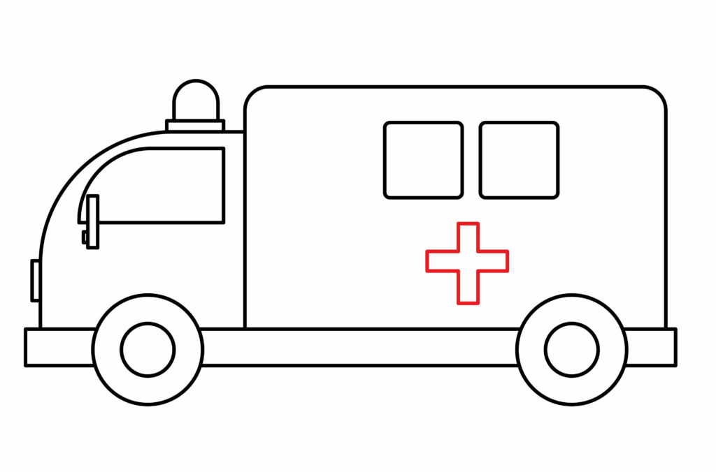 How to draw  logo of ambulance