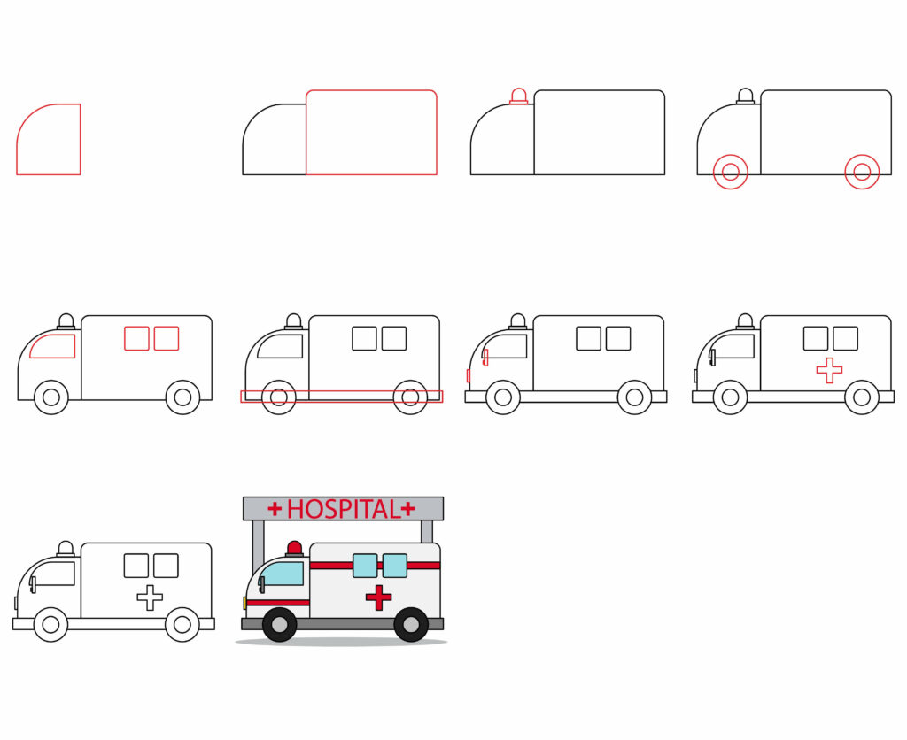 How to draw an ambulance