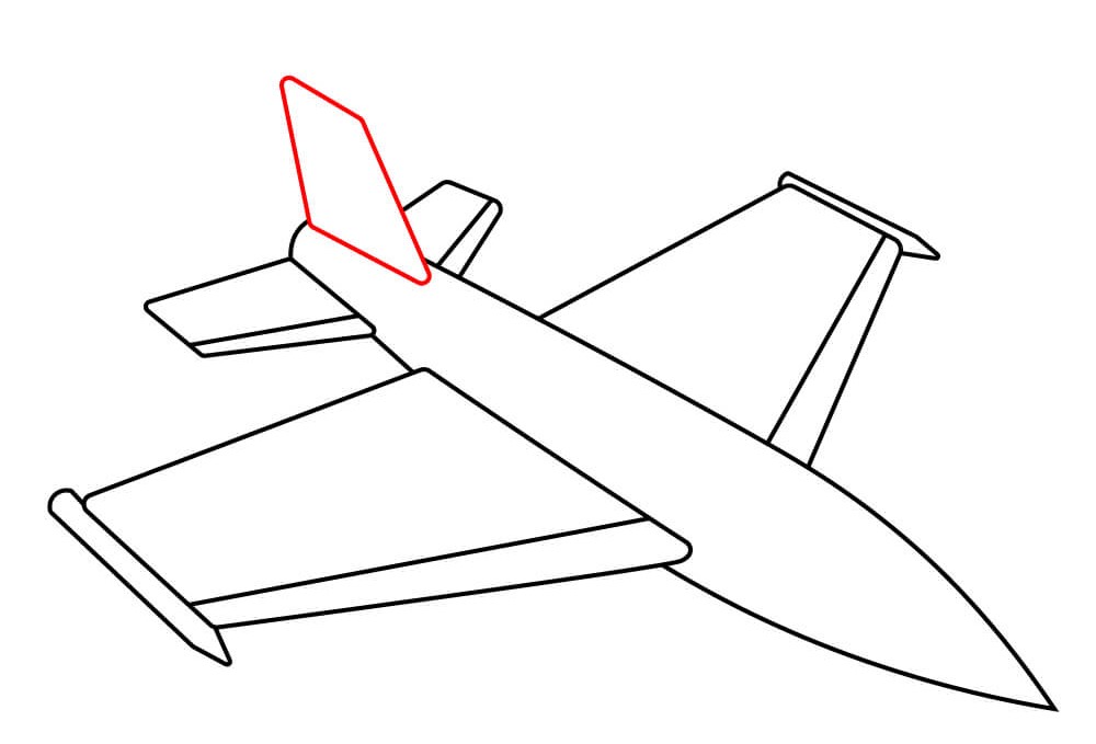 How to draw the upper wing to the plane