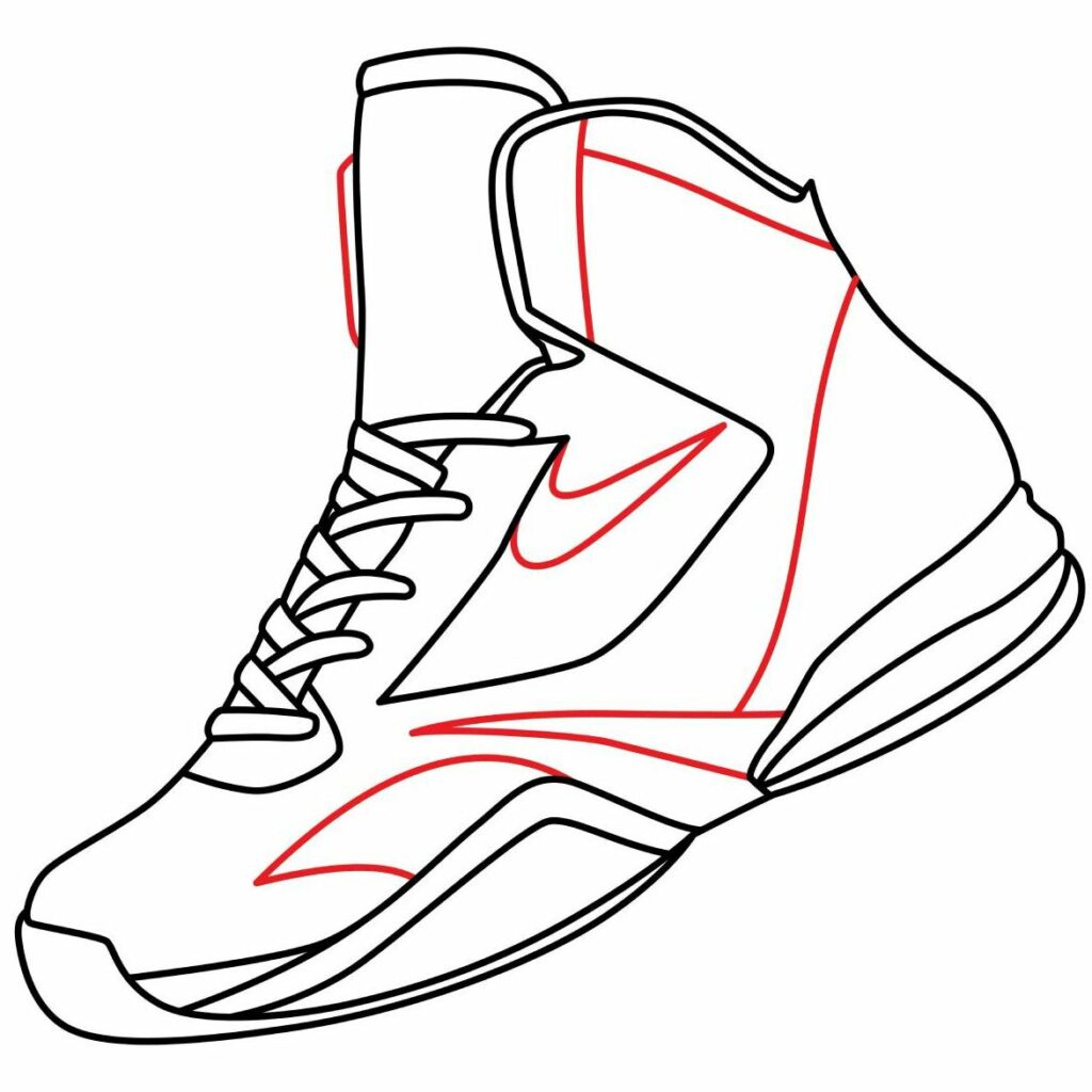 How to Draw Basketball Shoes Step by Step