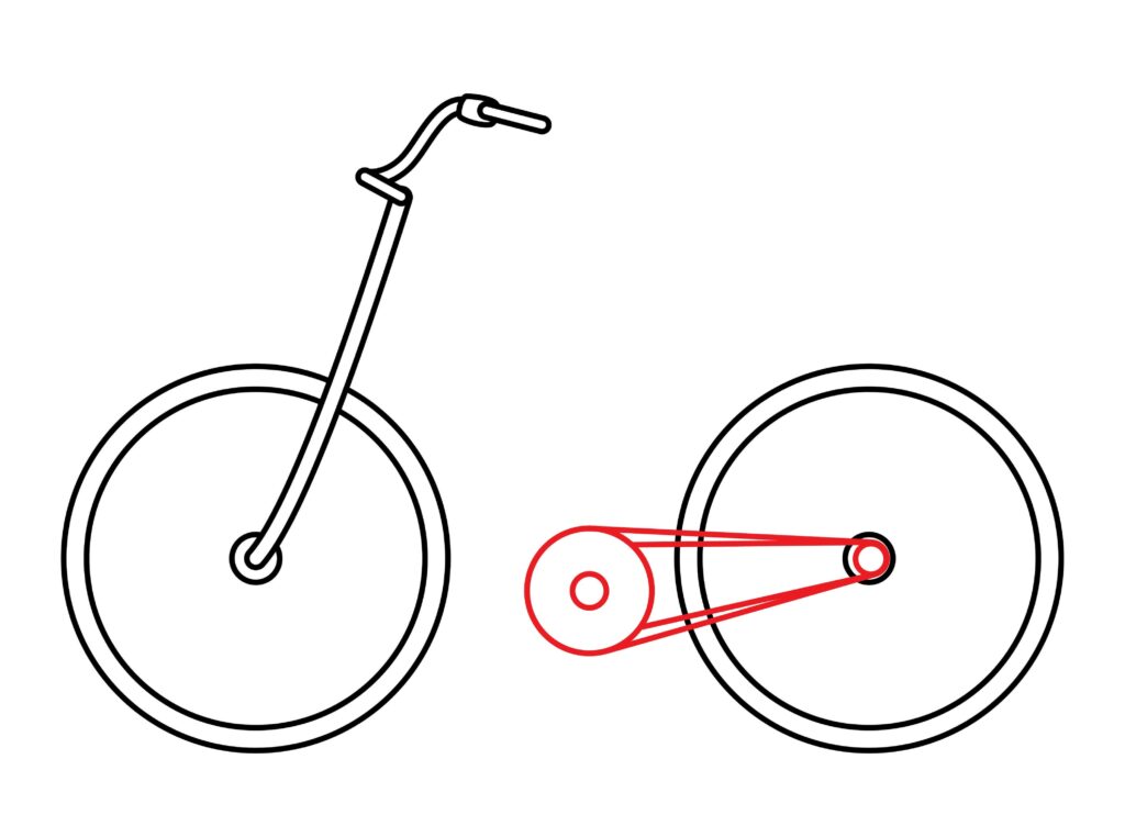 How to draw the chain wheel