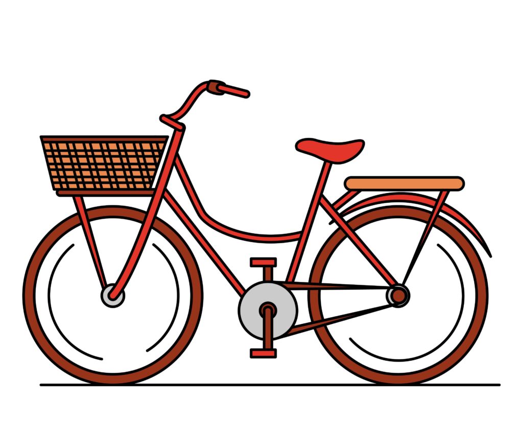 How to draw a bicycle with a basket