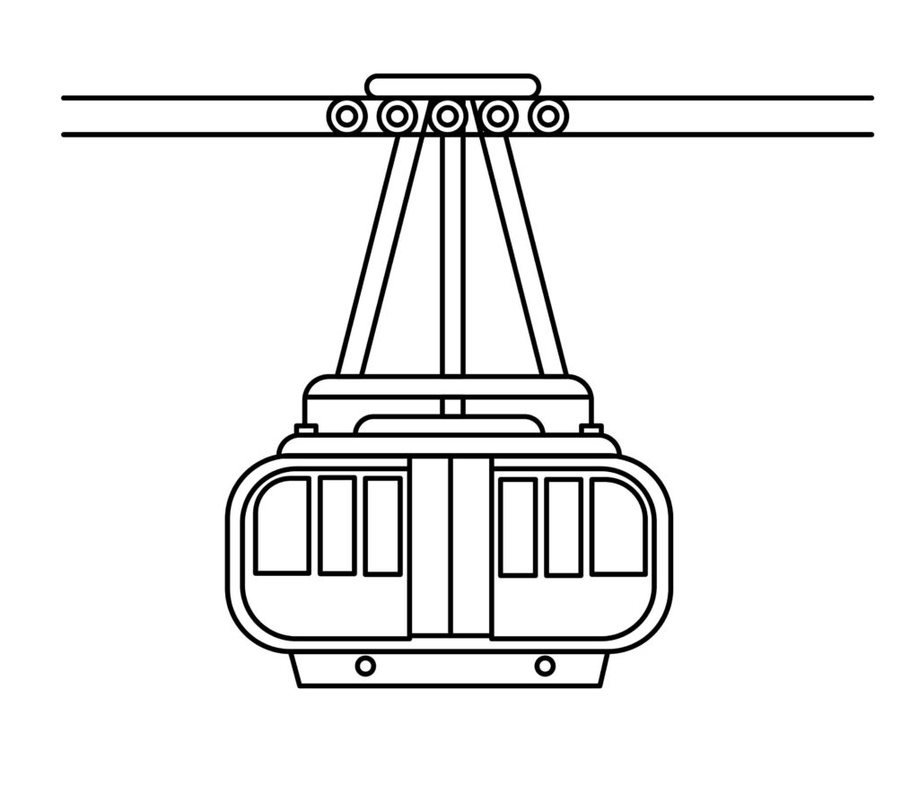 How to draw a cable car