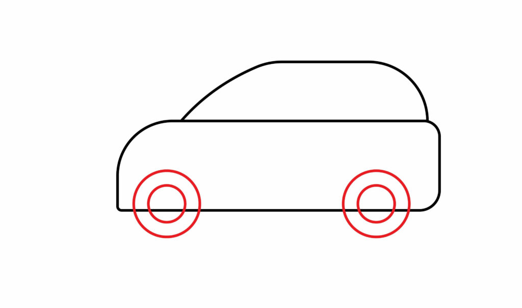 How to draw Wheels of an electric car
