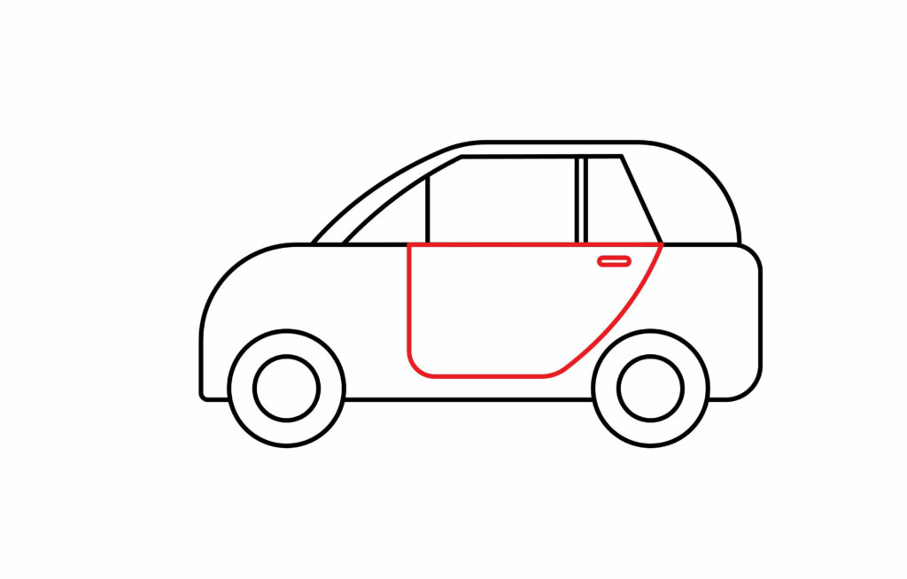 How to draw Door of an electric car
