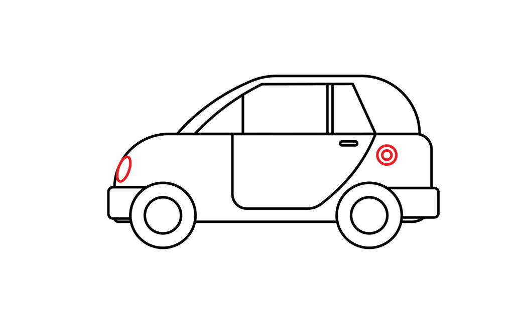 How to draw Headlight and Charging Point of Electric Car