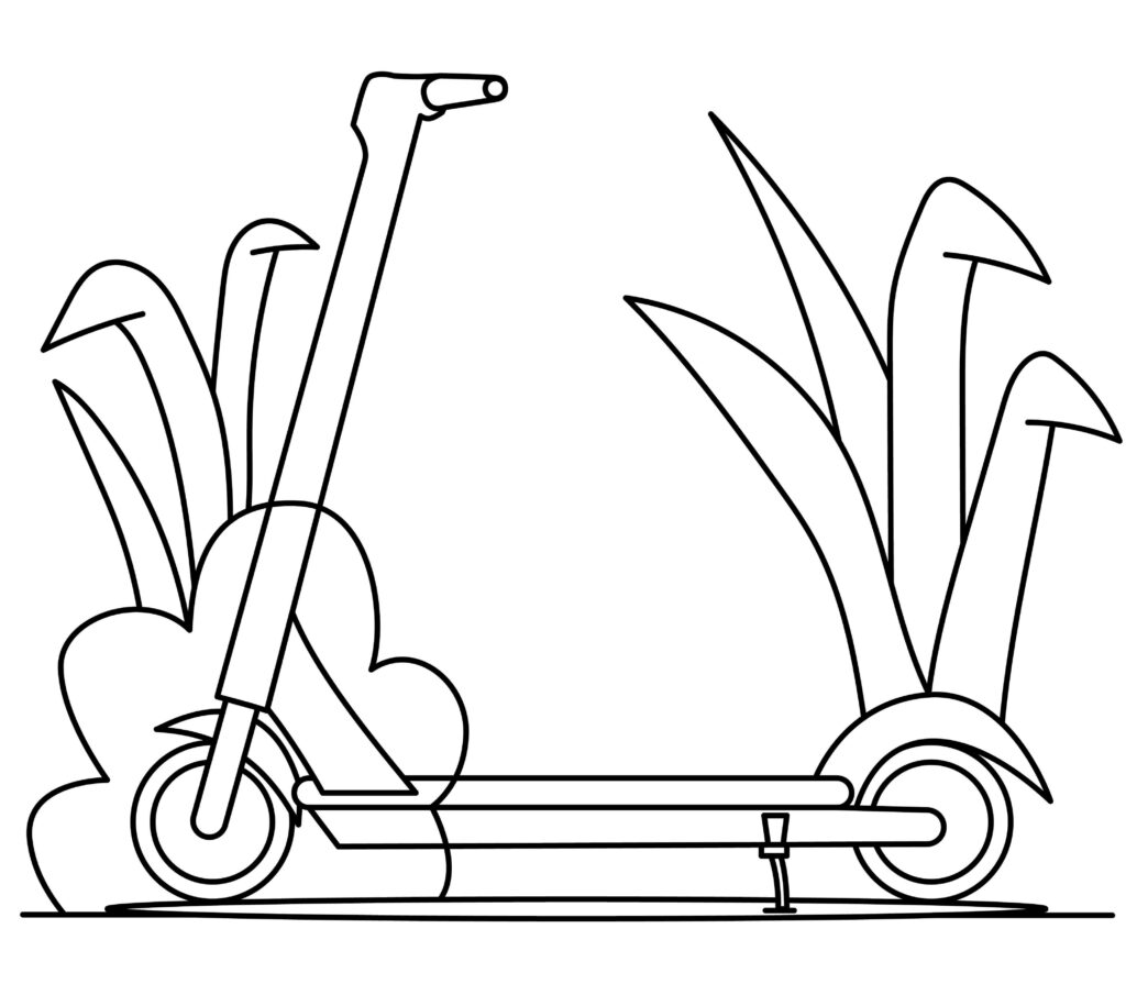 How to draw and electric scooter