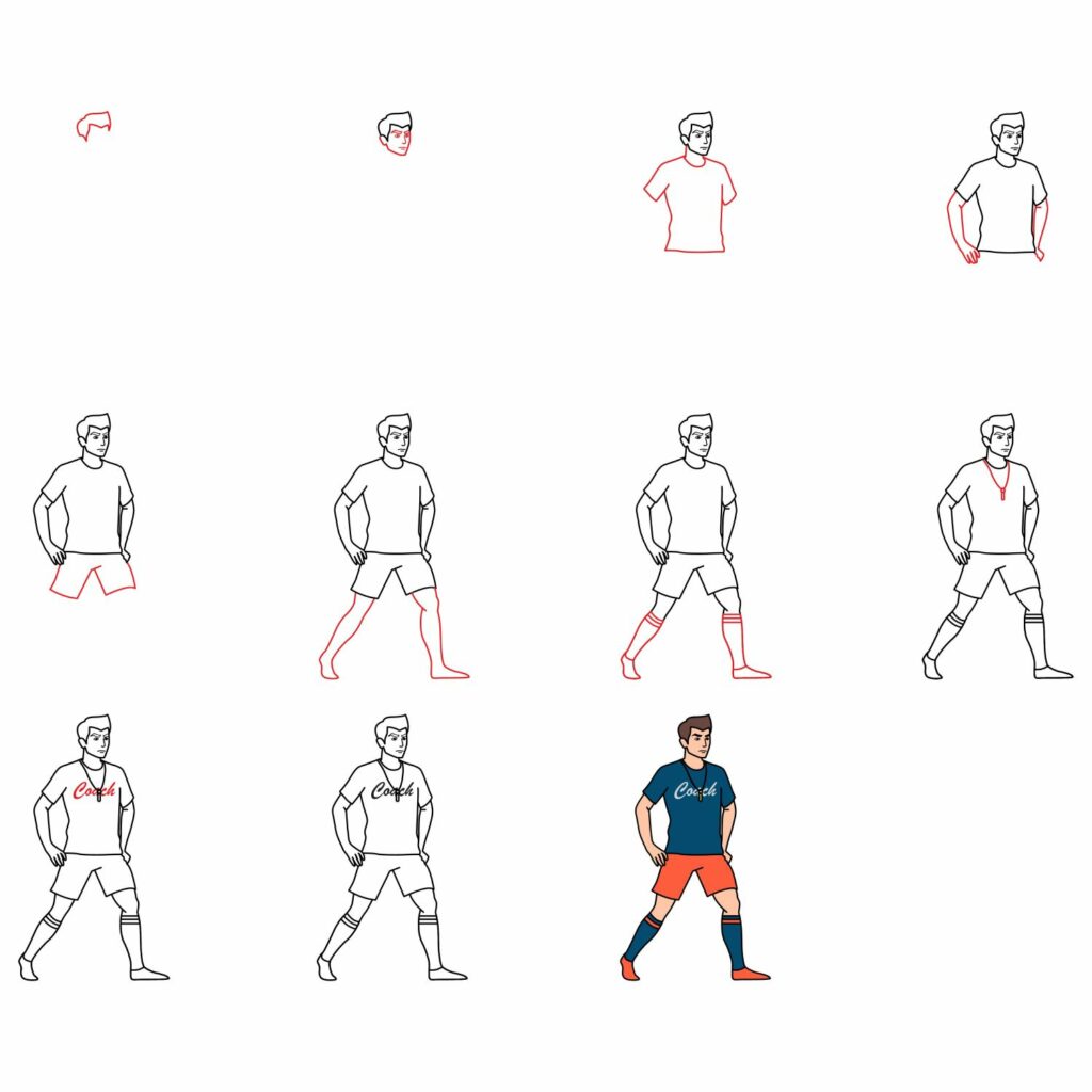 How to Draw a Football Coach