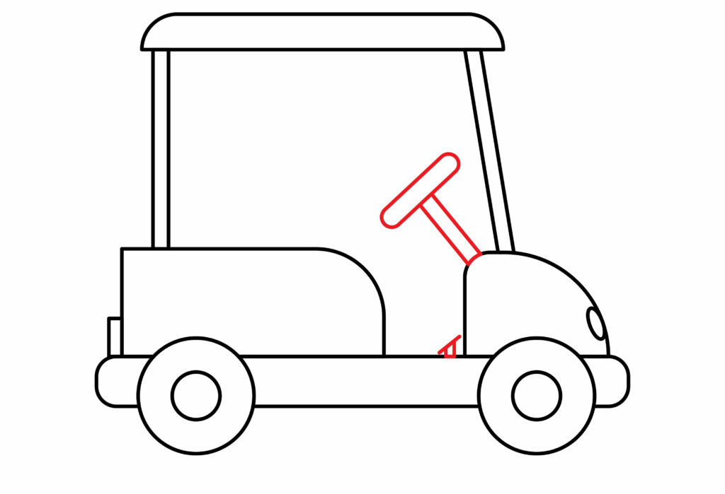 How to draw the steering and break of the Golf Kart