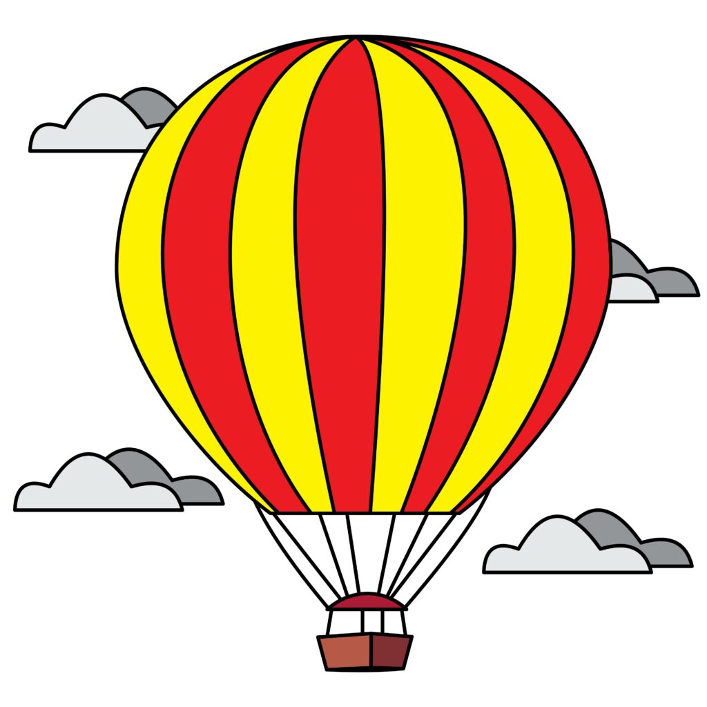 How to draw hot air balloon
