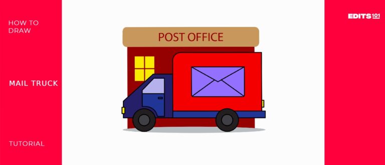 How to Draw a Mail Truck | 7 Easy Steps