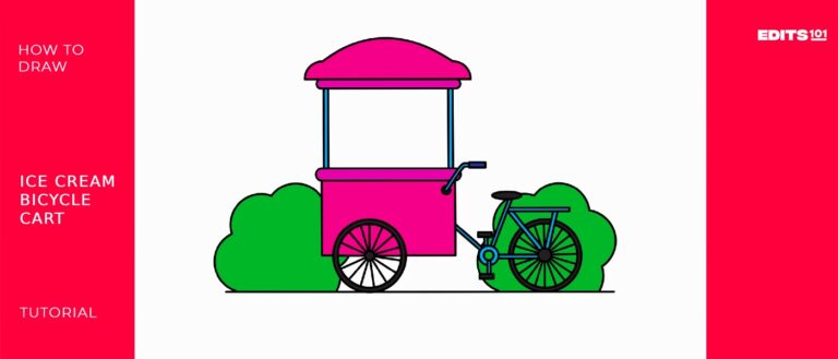 How to Draw an Ice Cream Bicycle Cart | Simple Fun Guide