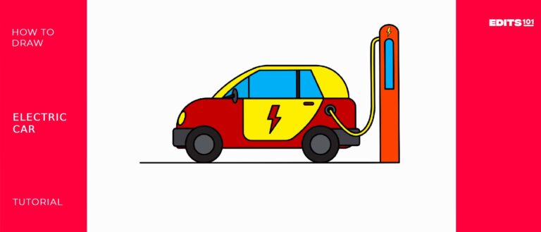 How to Draw an Electric Car | 9 Easy Steps