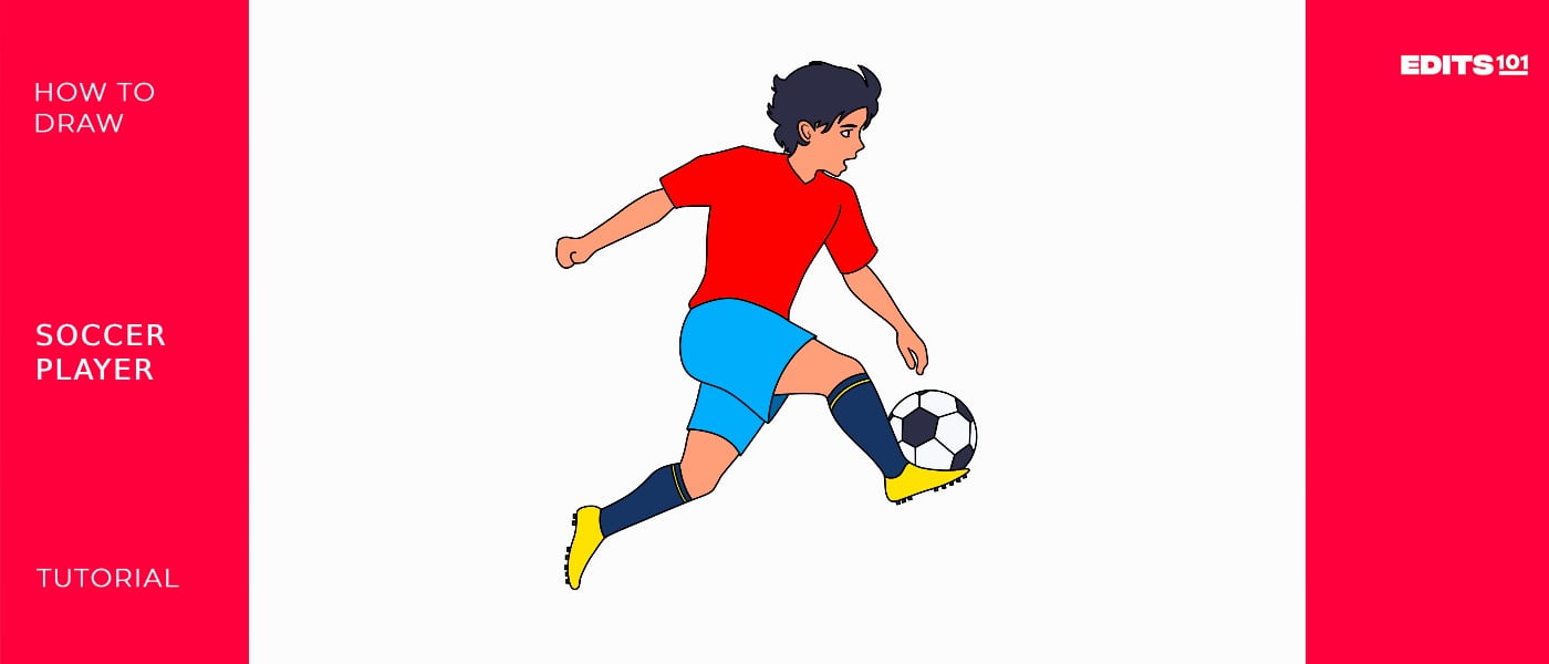 how to draw a soccer player