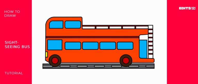 How To Draw A Sightseeing Bus | 7 Easy Steps