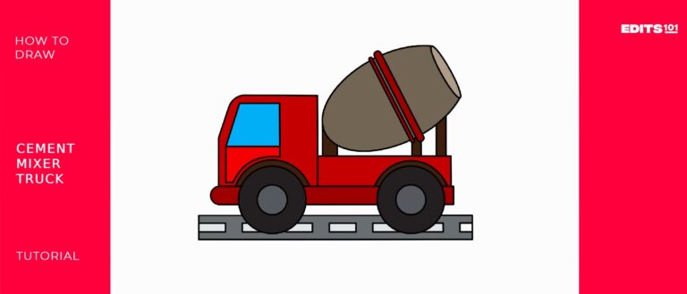 How to Draw a Cement Mixer Truck | An Easy Guide