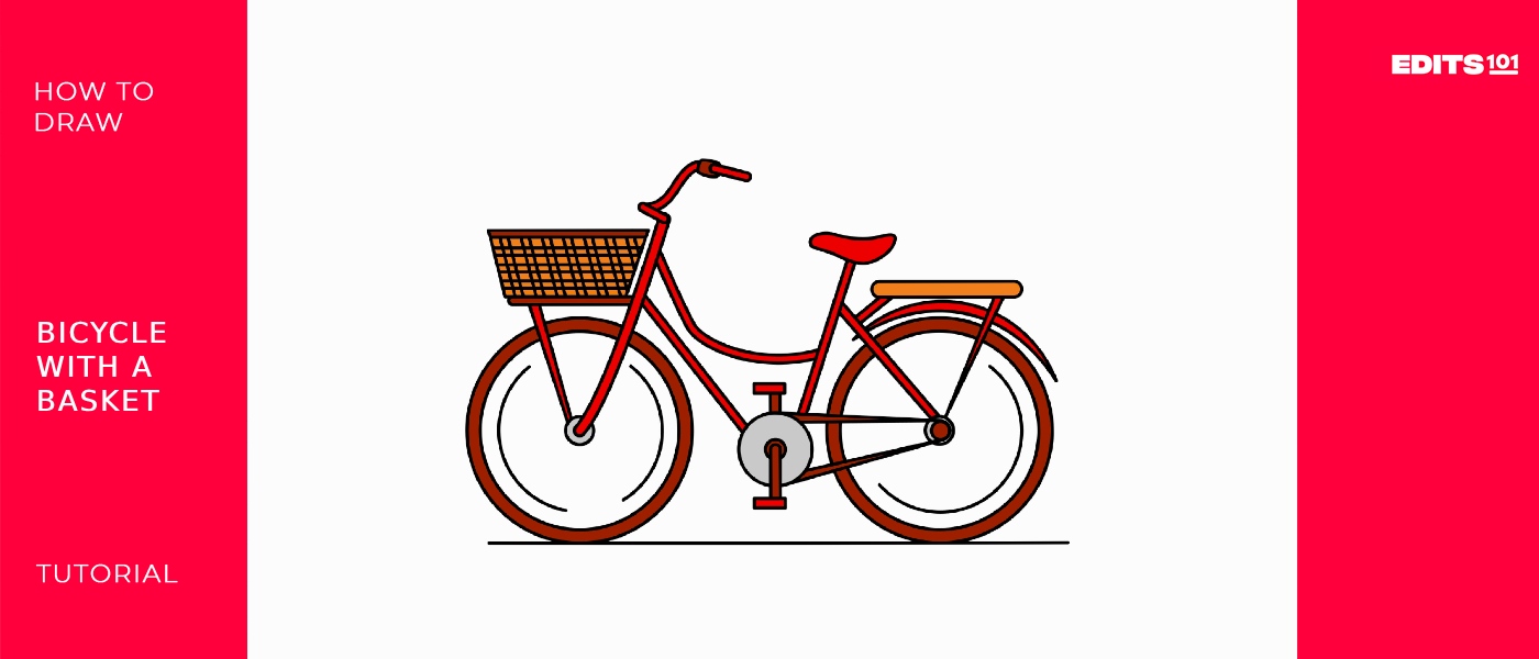 How to draw a Bicycle With A Basket