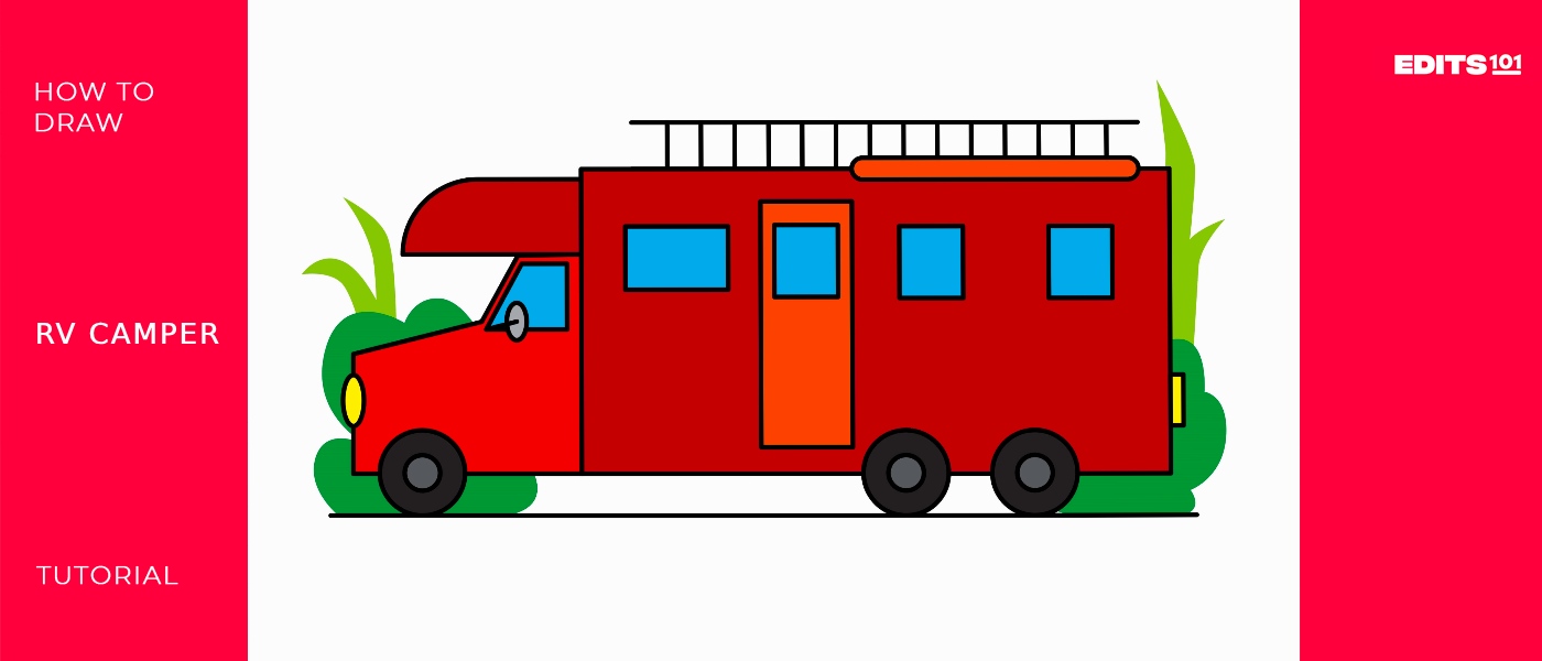 How to draw an RV Camper - A Step By Step Tutorial